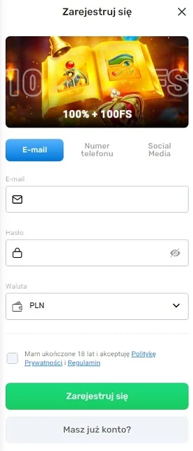 Rejestracja w Spinbounty