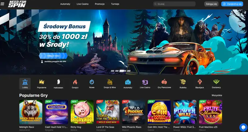 Official page of Need for Spin casino